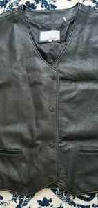 Black leather vest